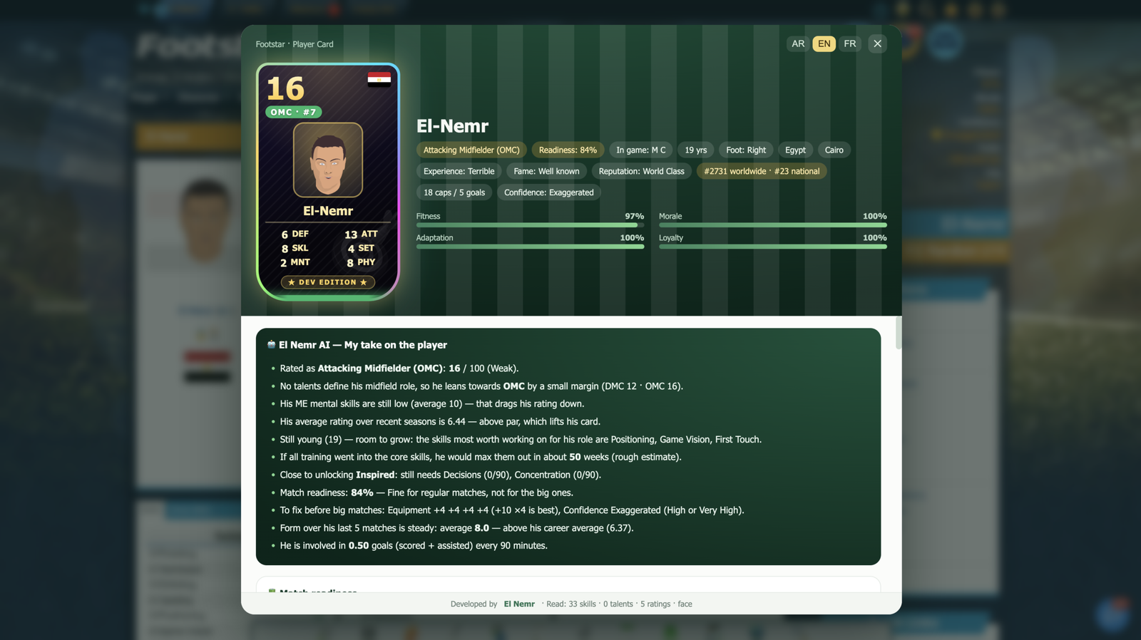 Player Card